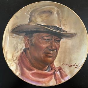 John Wayne Limited Edition Collectible Plate with Certificate of Authenticity